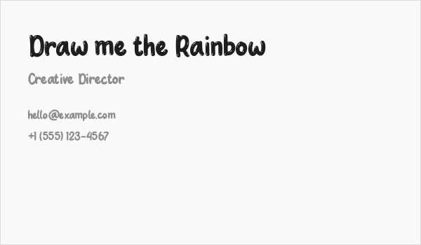 Draw me the Rainbow Business Card