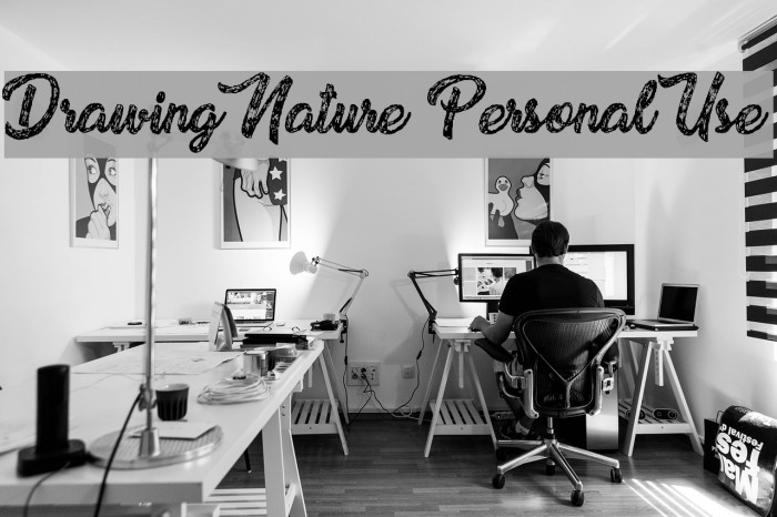 Drawing Nature Personal Use Font examples