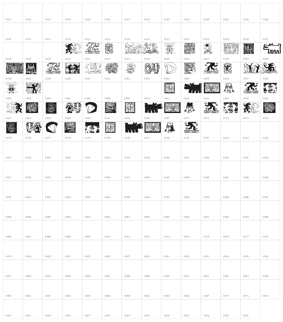 DrawingTraces Character Map