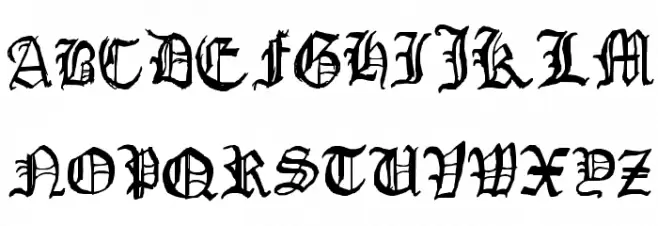 Drawn Old English خط أحرف كبيرة