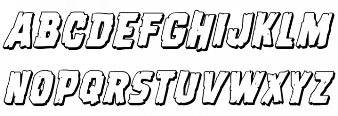 Dread Ringer 3D Italic Fonte MAIÚSCULAS