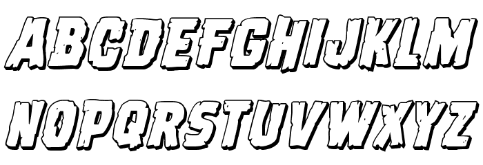 Dread Ringer 3D Italic Font LOWERCASE