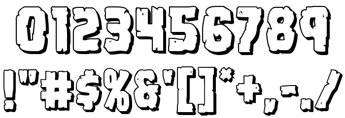 Dread Ringer 3D Font OTHER CHARS