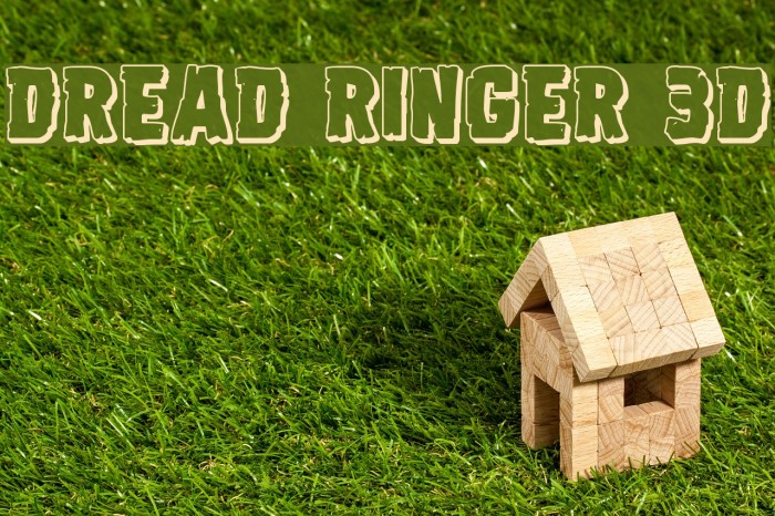 Dread Ringer 3D Font examples