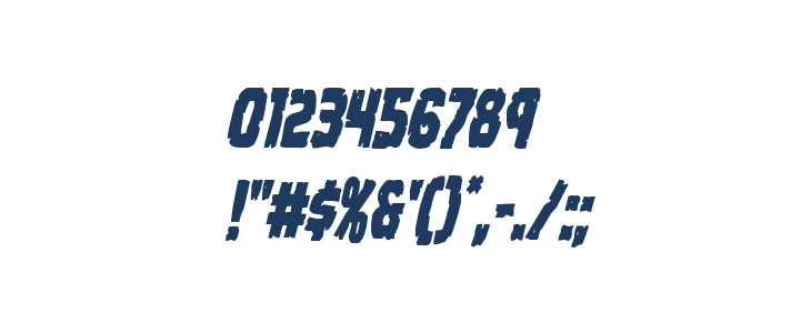 Dread Ringer Condensed Italic Other Characters