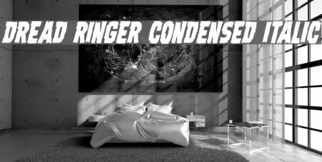 Dread Ringer Condensed Italic Font examples