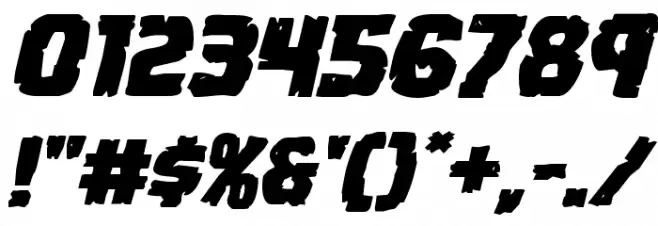 Dread Ringer Expanded Italic Font OTHER CHARS