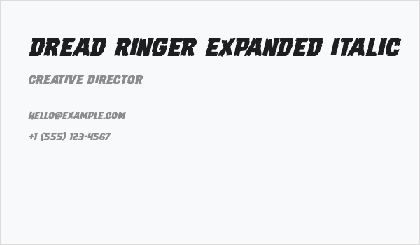 Dread Ringer Expanded Italic Business Card