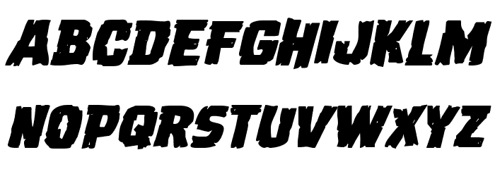 Dread Ringer Expanded Italic Font LOWERCASE