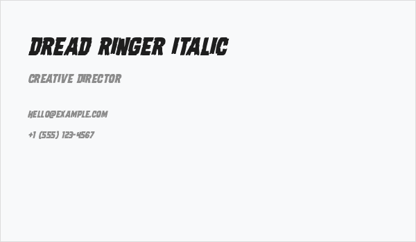 Dread Ringer Italic Business Card