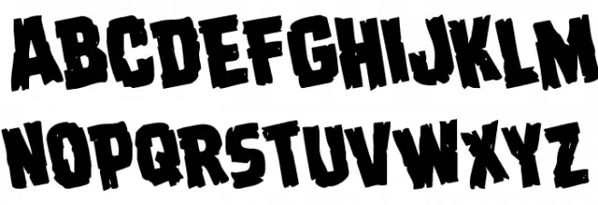 Dread Ringer Rotated Schriftart Kleinbuchstaben