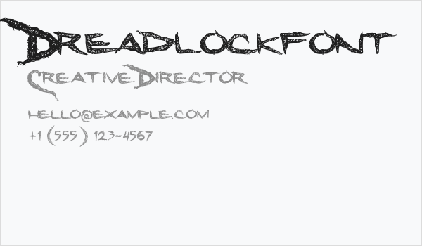 Dreadlockfont Business Card