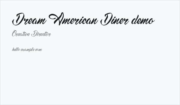 Dream American Diner demo Business Card