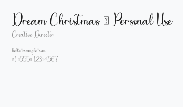 Dream Christmas - Personal Use Business Card