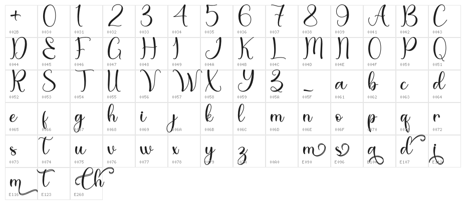 Dream Christmas - Personal Use Character Map