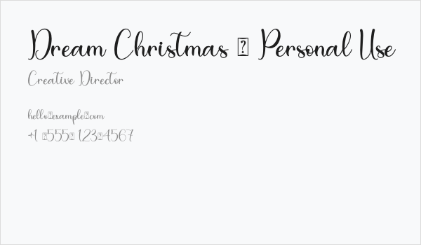 Dream Christmas - Personal Use Business Card