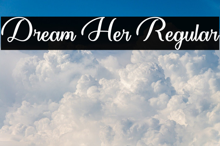 Dream Her Regular Font examples