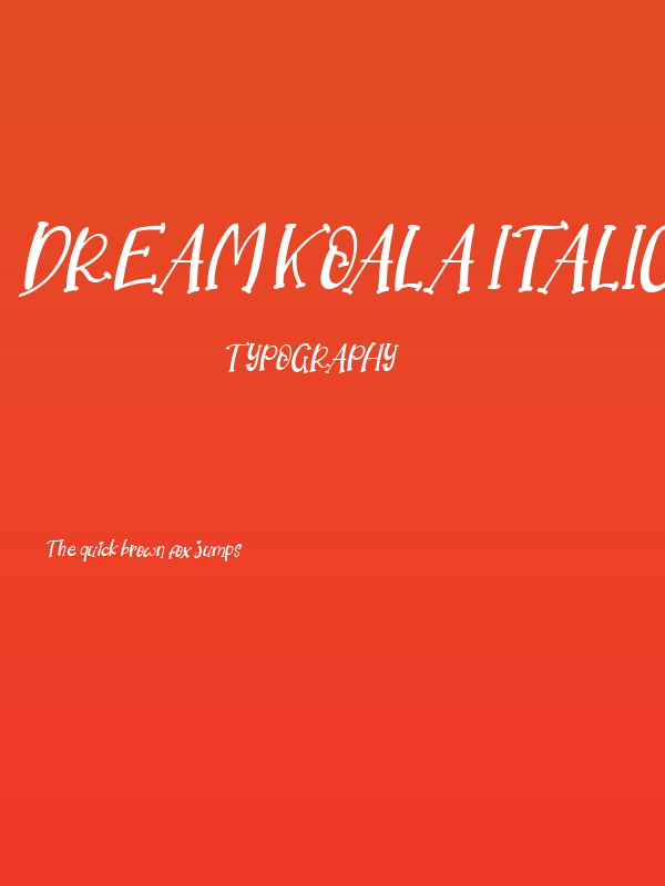 Dream Koala Italic Poster