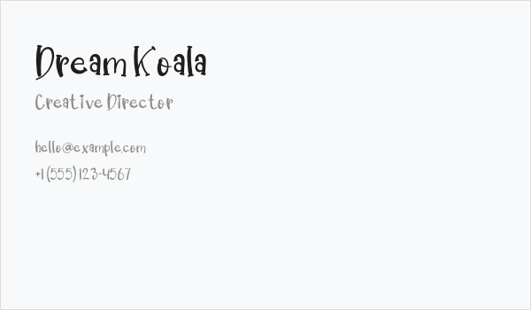 Dream Koala Business Card