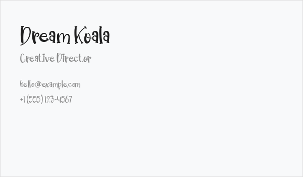 Dream Koala Business Card