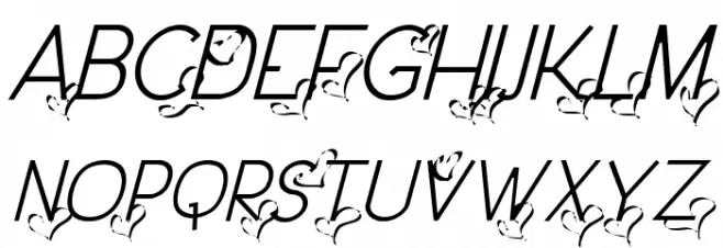 Dream Love Valentine Light Italic Caratteri MAIUSCOLE
