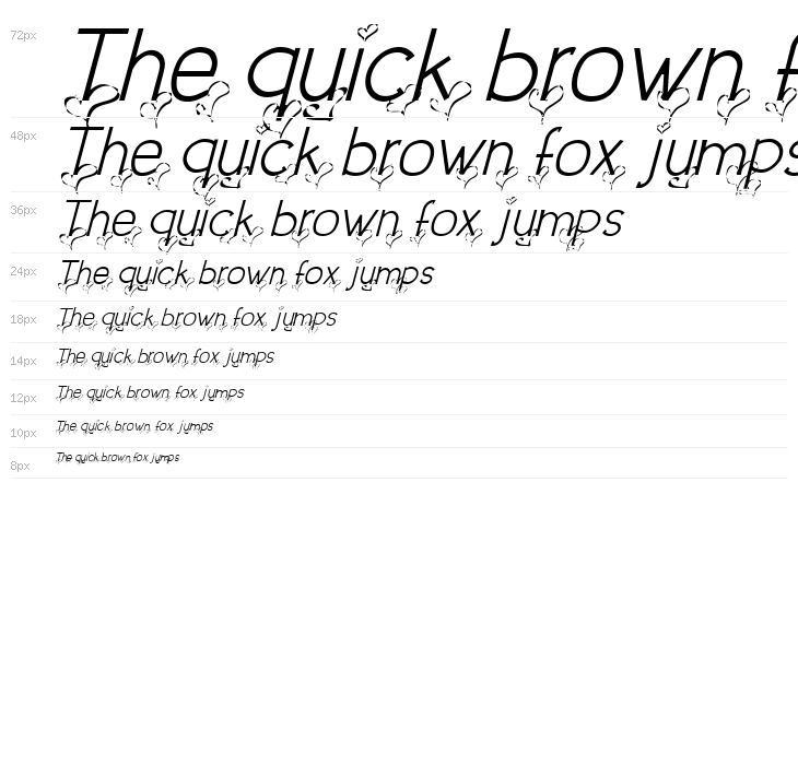 Dream Love Valentine Light Italic Waterfall