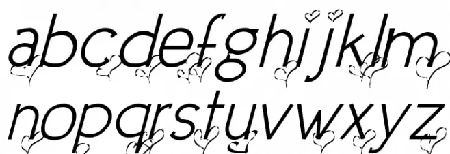 Dream Love Valentine Light Italic Caratteri MINUSCOLO