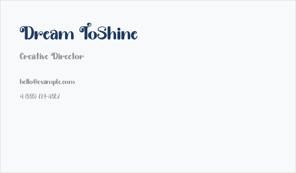 Dream ToShine Business Card