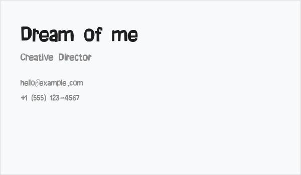 Dream of me Business Card