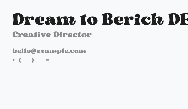 Dream to Berich DEMO (FOR USE P Business Card