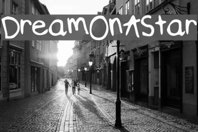 DreamOnAStar Font examples