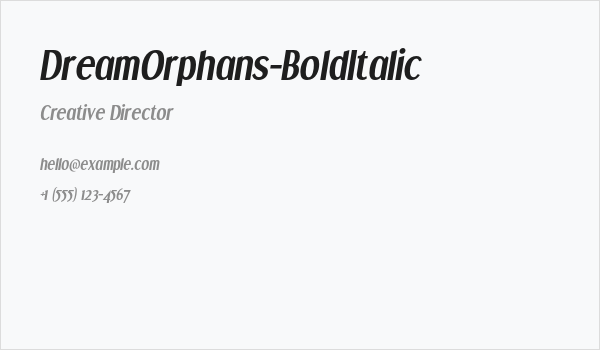 DreamOrphans-BoldItalic Business Card