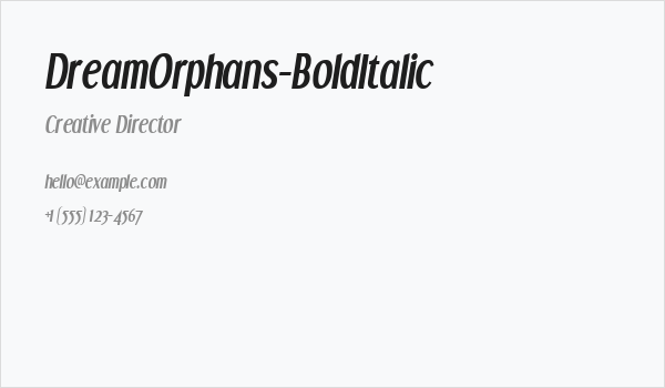 DreamOrphans-BoldItalic Business Card