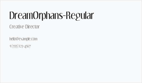 DreamOrphans-Regular Business Card