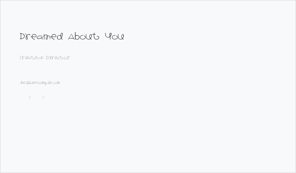 Dreamed About You Business Card