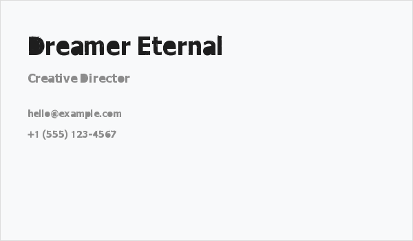 Dreamer Eternal Business Card