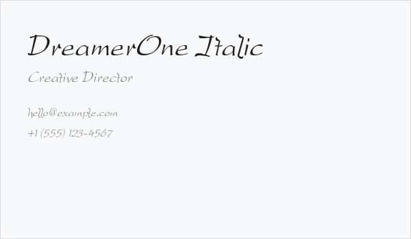 DreamerOne Italic Business Card