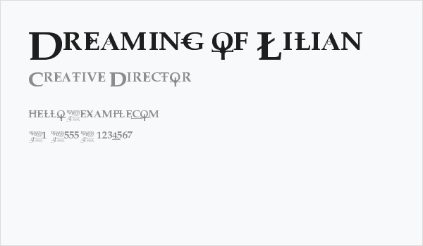 Dreaming of Lilian Business Card