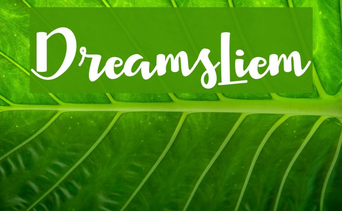 DreamsLiem Font examples