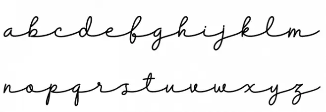 Dreamy Notes Script फ़ॉन्ट लोअरकेस