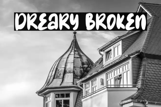 Dreary Broken Font examples