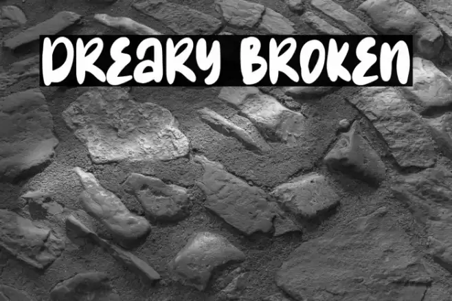 Dreary Broken Font examples