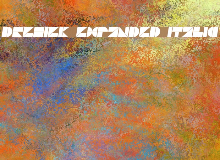 Drebiek Expanded Italic Example 2