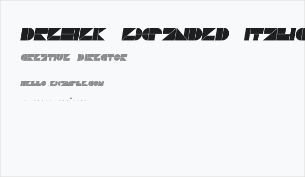 Drebiek Expanded Italic Business Card