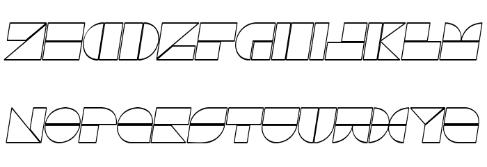 Drebiek Expanded Outline Italic Font LOWERCASE