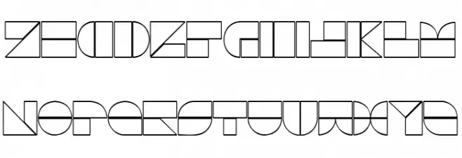 Drebiek Expanded Outline フォント 大文字
