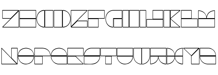 Drebiek Expanded Outline Font LOWERCASE