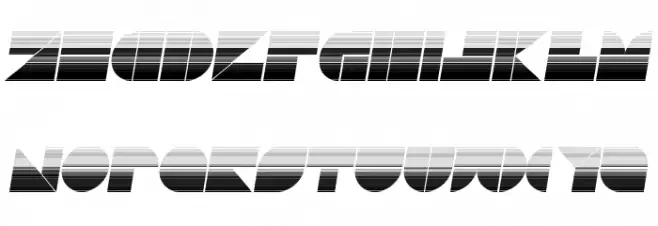Drebiek Expanded Stripes Italic Schriftart Groß