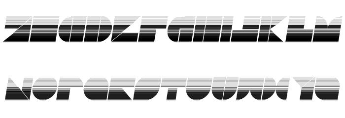 Drebiek Expanded Stripes Italic Font LOWERCASE
