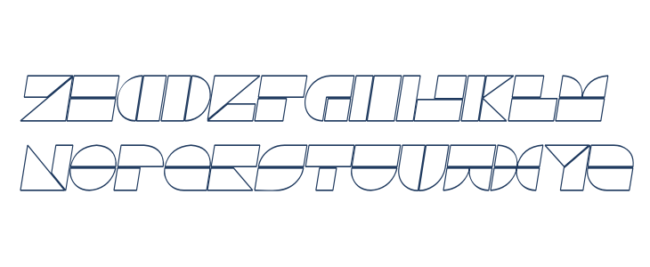 DrebiekExpandedOutlineItalic Lowercase